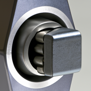 Suggestion: A close-up of a lock with a high-tech design.