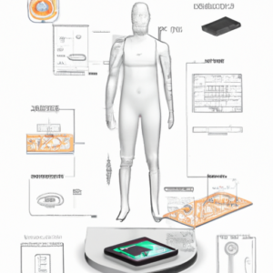 A 3D diagram of the internal components of a smart body scale.
