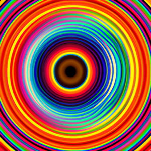 Suggestion: Abstract image of colorful concentric circles radiating out from a central point.