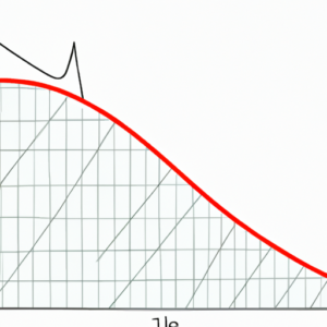 A graph of a scale with a red line zig-zagging across it.